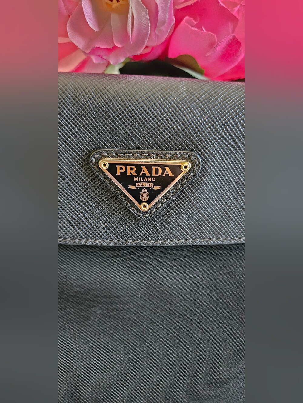 Authentic Prada Tessuto & Saffiano Crossbody Bag / Clutch (Nero/Black) - Picture 2 of 14